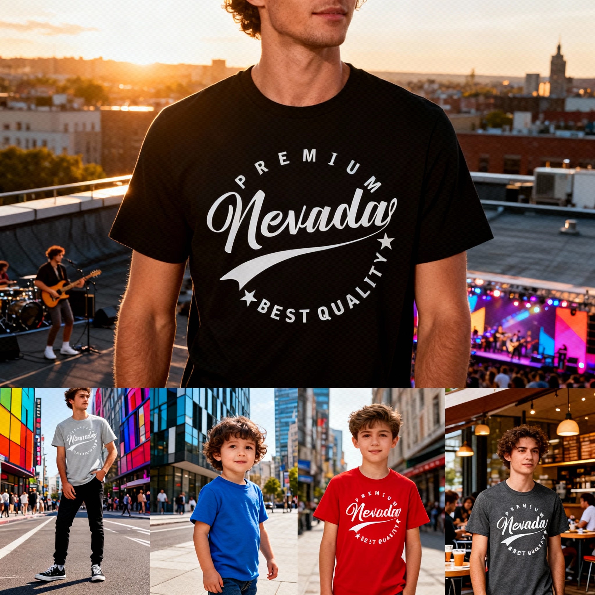 Nevady Premium Graphic T Shirt For Men And Women Unisex White Short Sleeve Tee With Logo