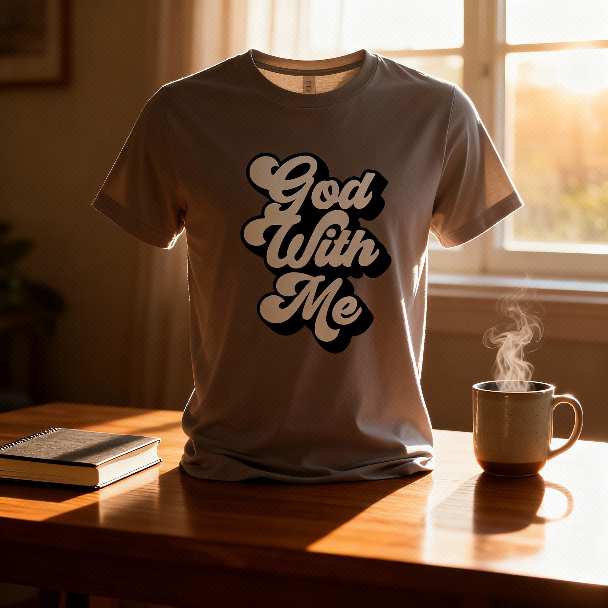 Christian Unisex T Shirt God With Me Graphic Print for Believers and Faithful Everyday Wear