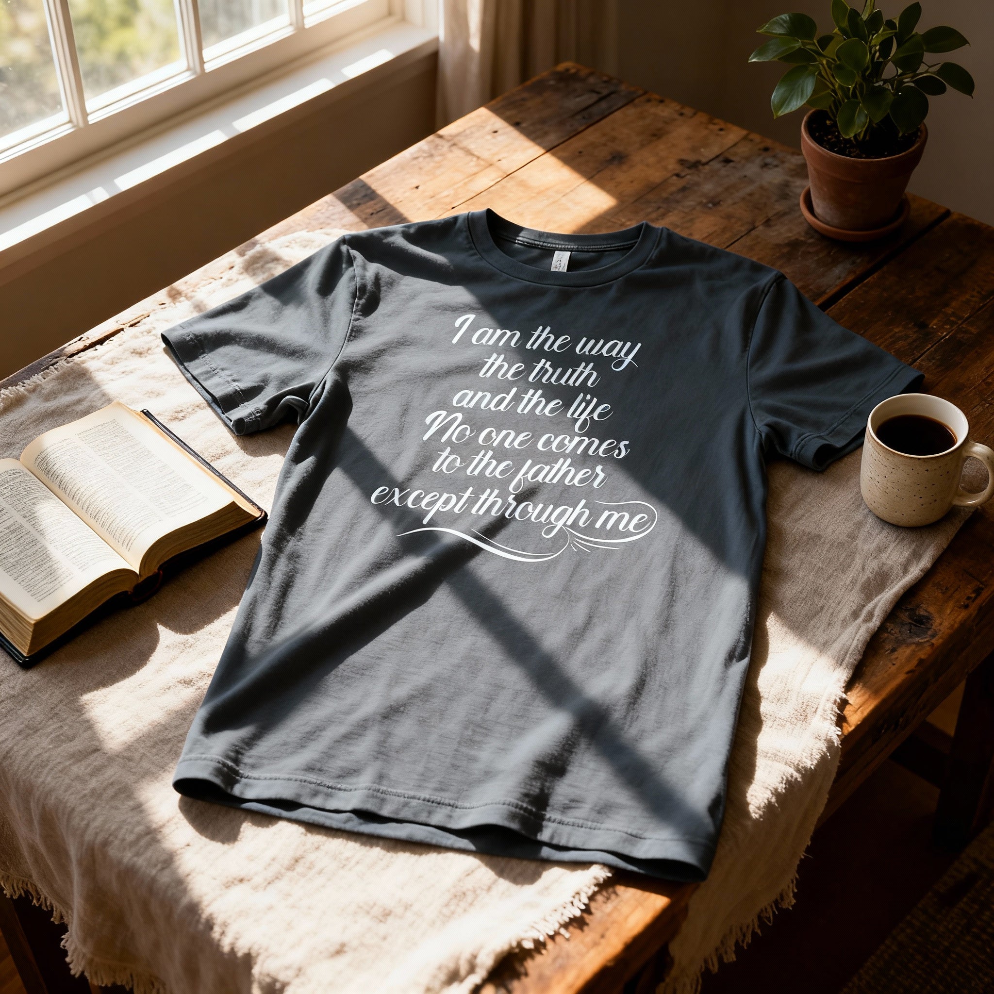 Christian Unisex T Shirt With Bible Verse Script Font