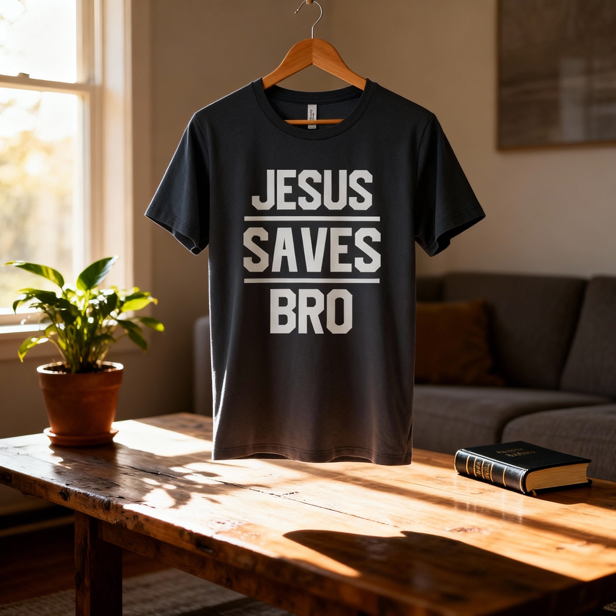 Jesus Saves Bro Unisex Graphic Tee With Bold Block Lettering For Christians Adults And Teens