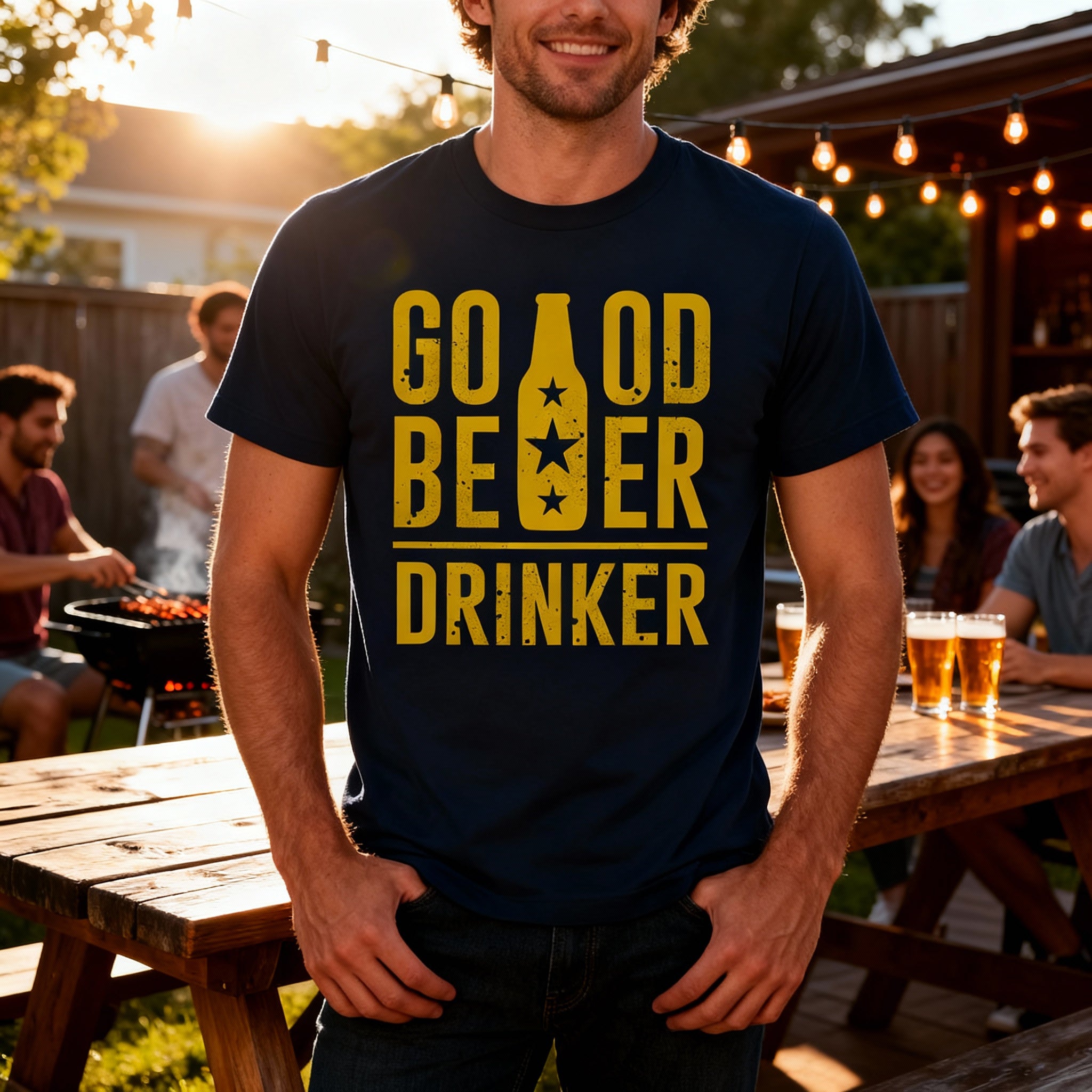 Good Beer Drinker Graphic T Shirt Unisex Short Sleeve Tee for Men Women Casual Everyday Wear