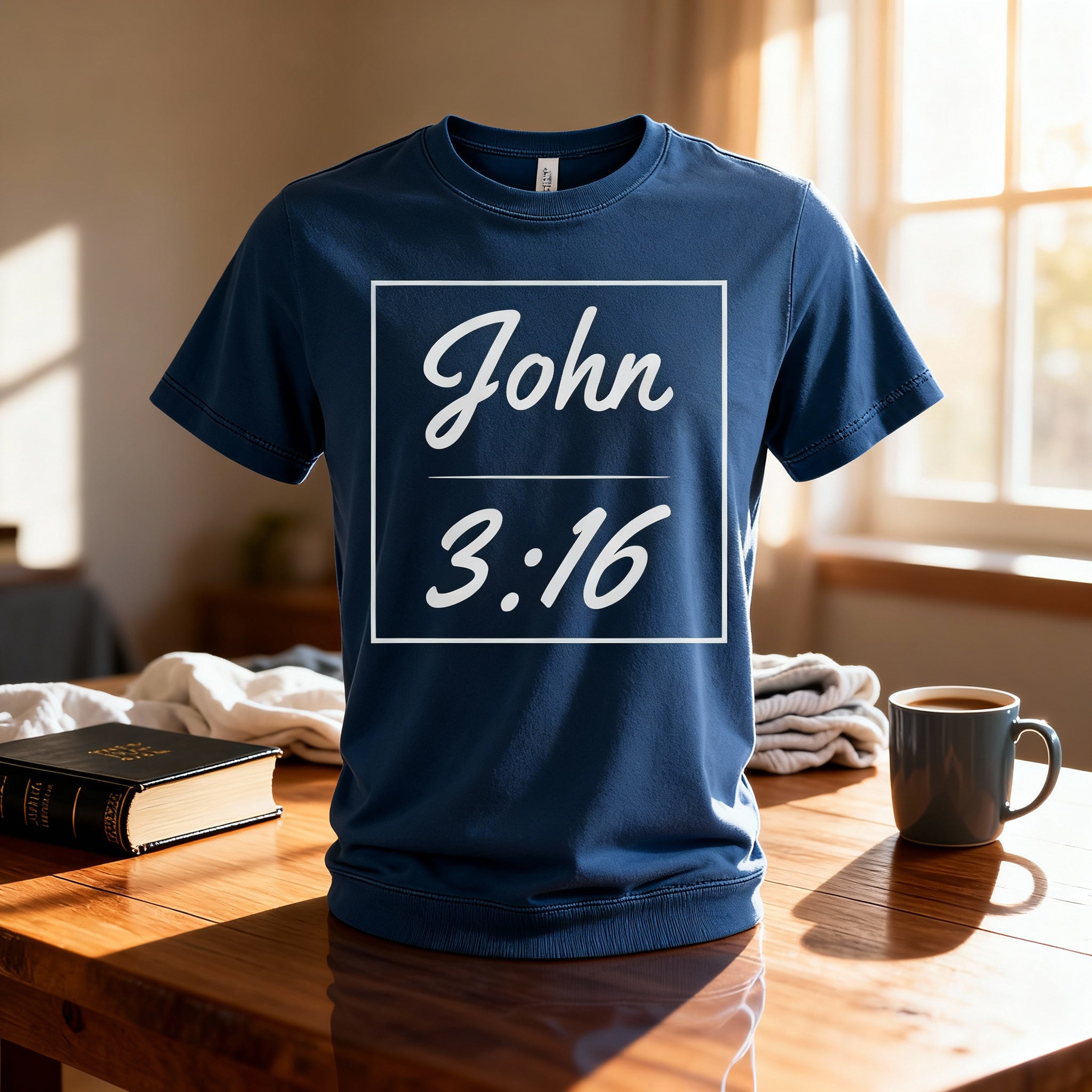 John 3 16 Framed Scripture Graphic T Shirt For Christians Unisex Casual Faith Based