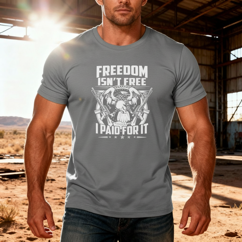 Freedom Isn't Free I Paid For It Military Veteran Graphic Tee Unisex Short Sleeve