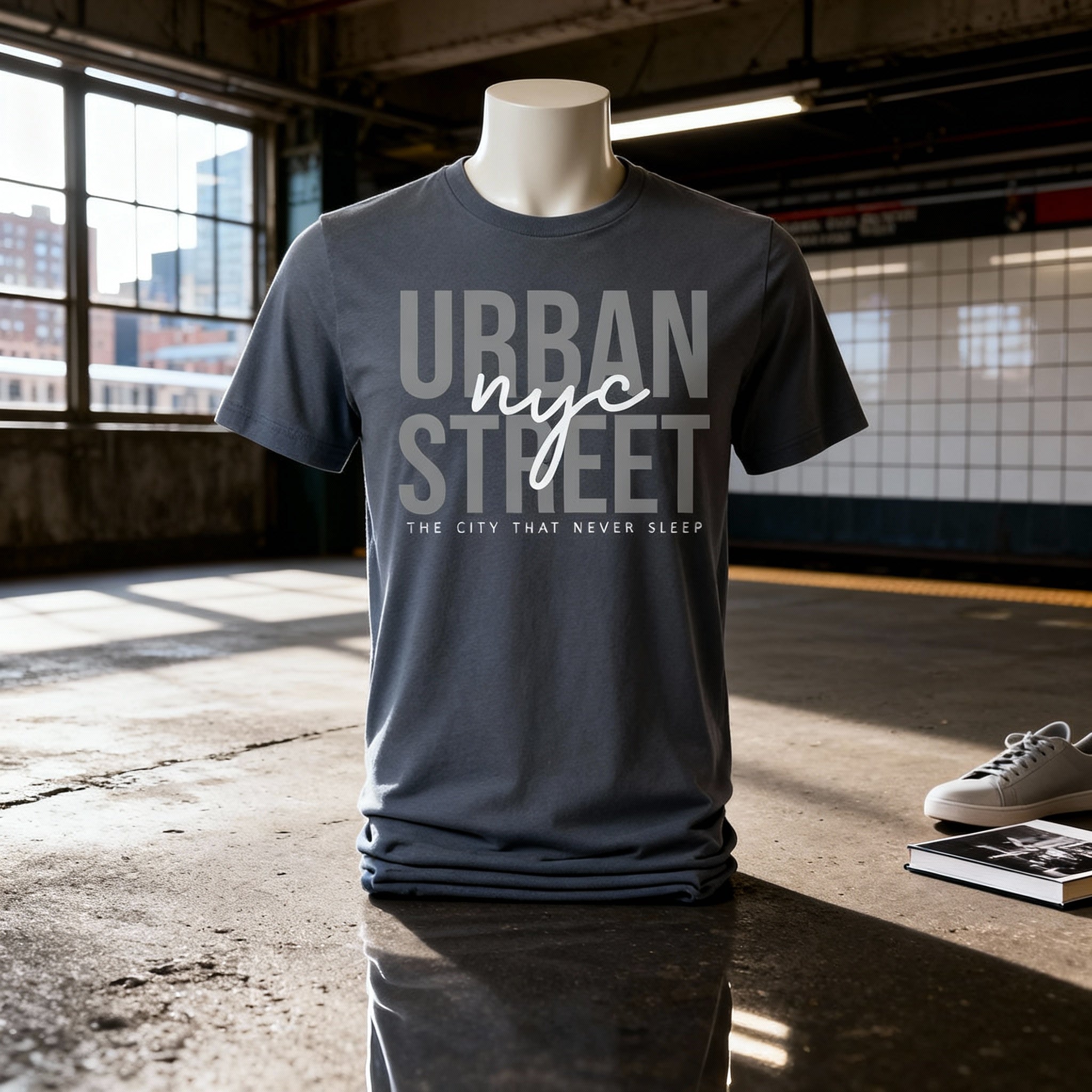 Urban Street Graphic Unisex T Shirt With City That Never Sleep Typography Design For Everyday Wear