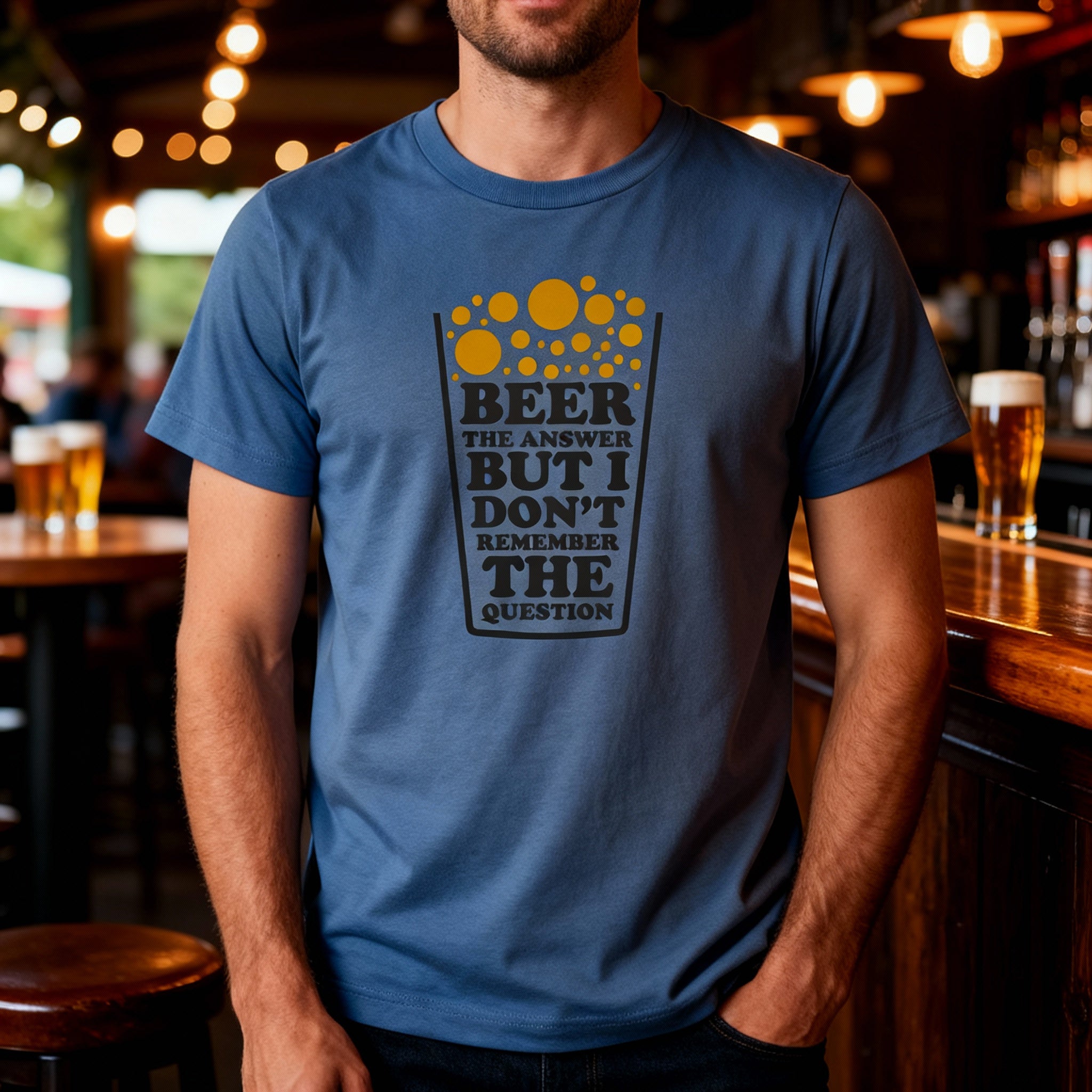 Beer The Answer But I Don't Remember The Question Graphic T Shirt Unisex Short Sleeve Tee For Men Women