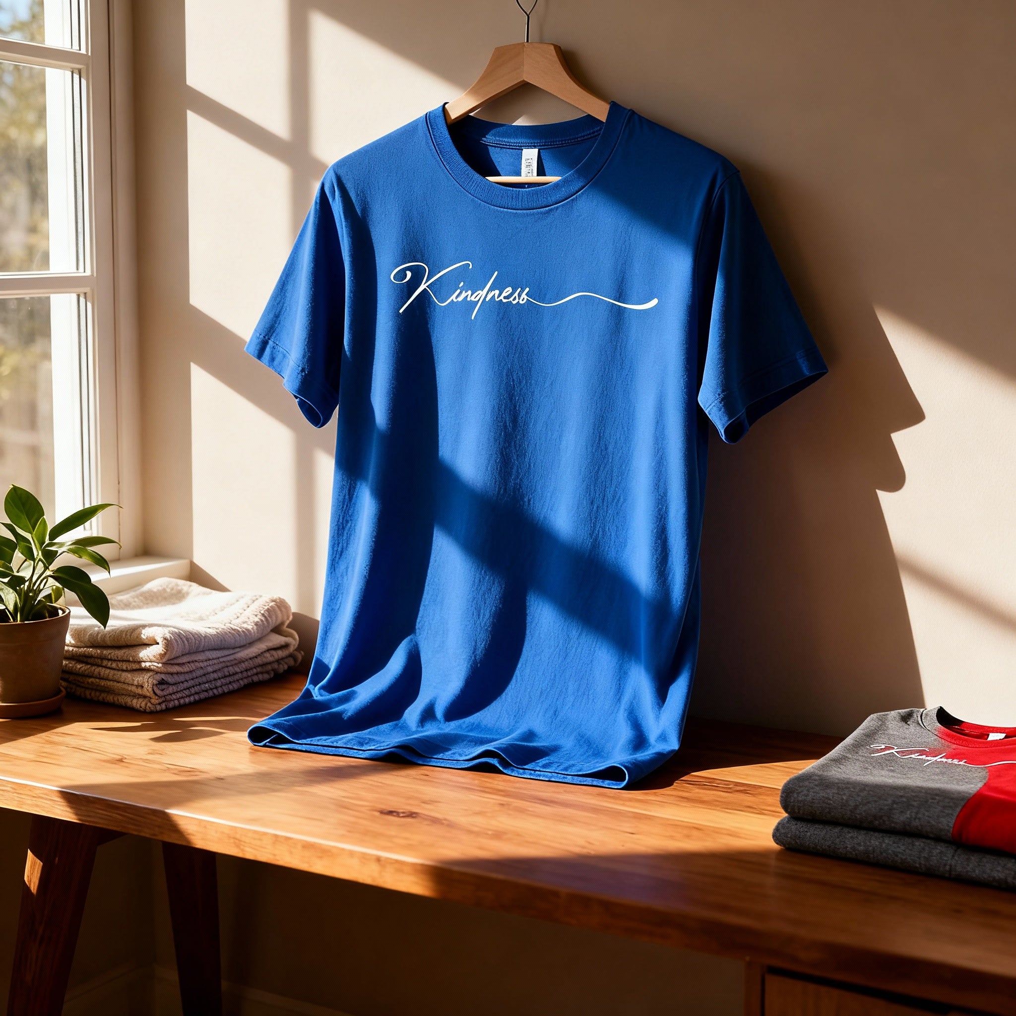 Kindness Script Graphic Tee For Unisex Adults With Elegant Cursive Typography Design