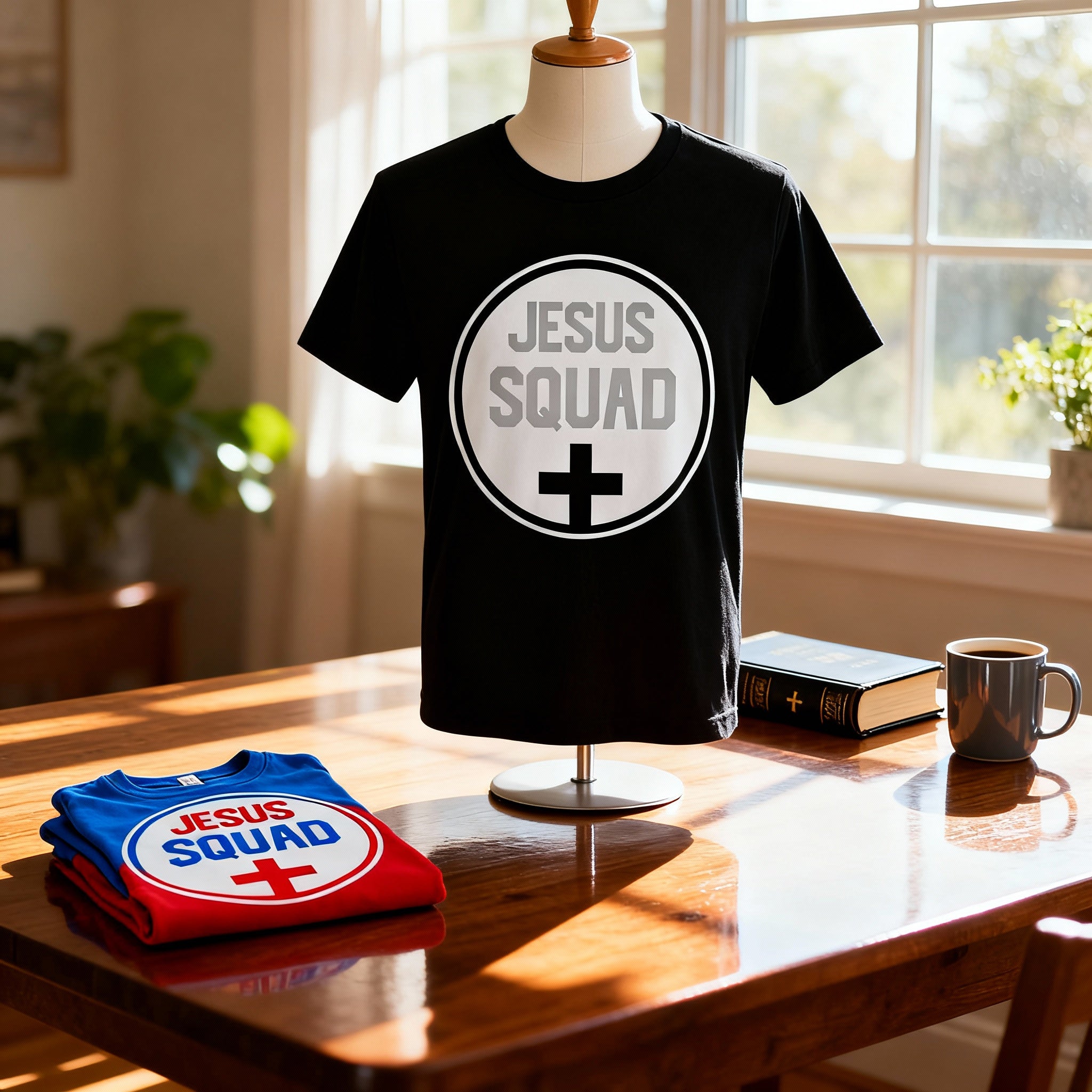 Unisex Jesus Squad Circle Logo T Shirt Christian Tee
