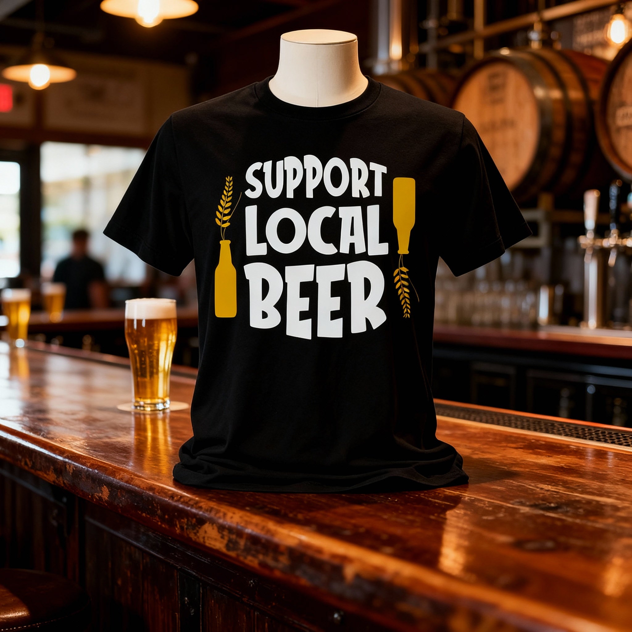 Support Local Beer Graphic Tee For Beer Enthusiasts Unisex T Shirt Casual Wear Everyday Comfort