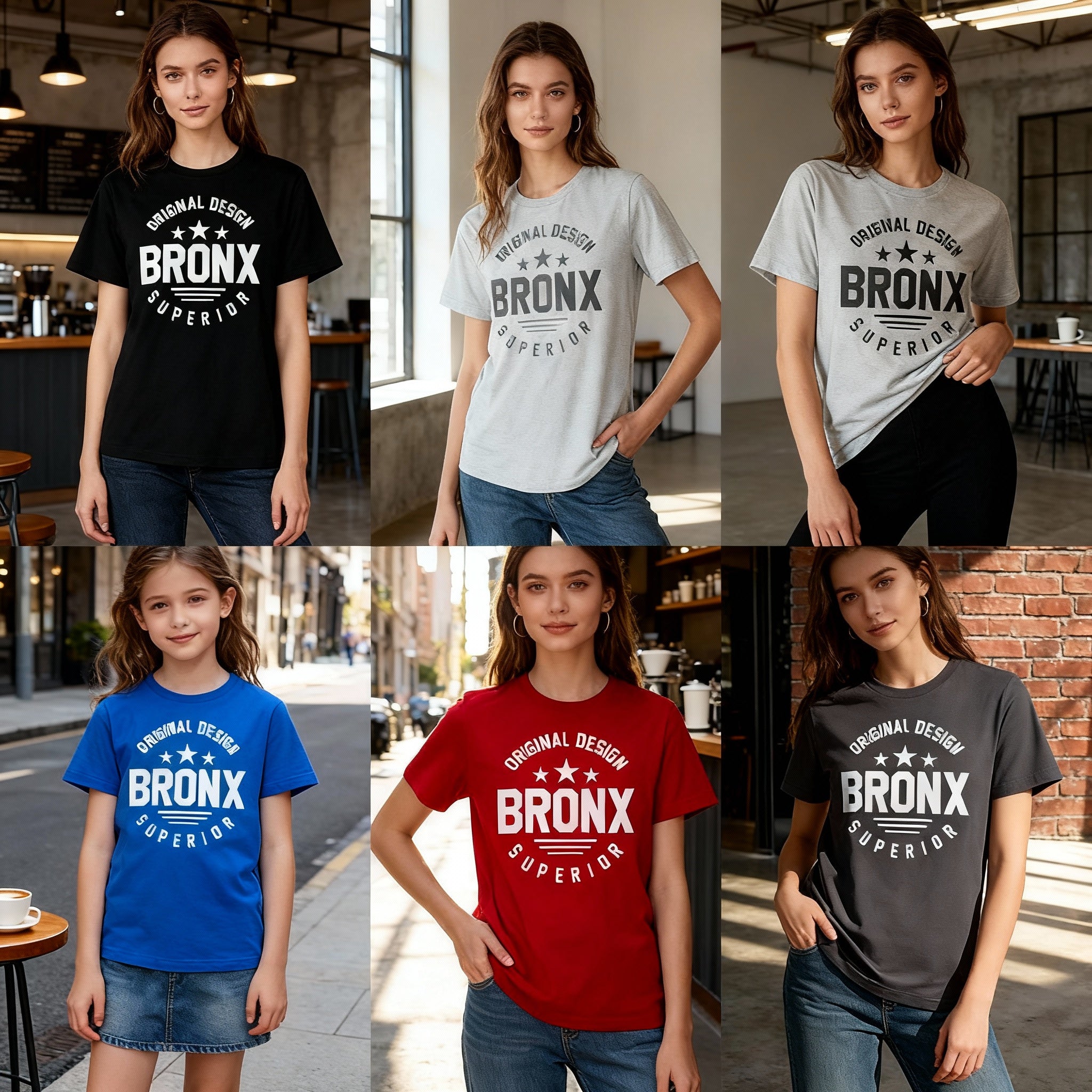Original Design Bronx Unisex Cotton T Shirt With Bold Bronx Graphic And Stars Print