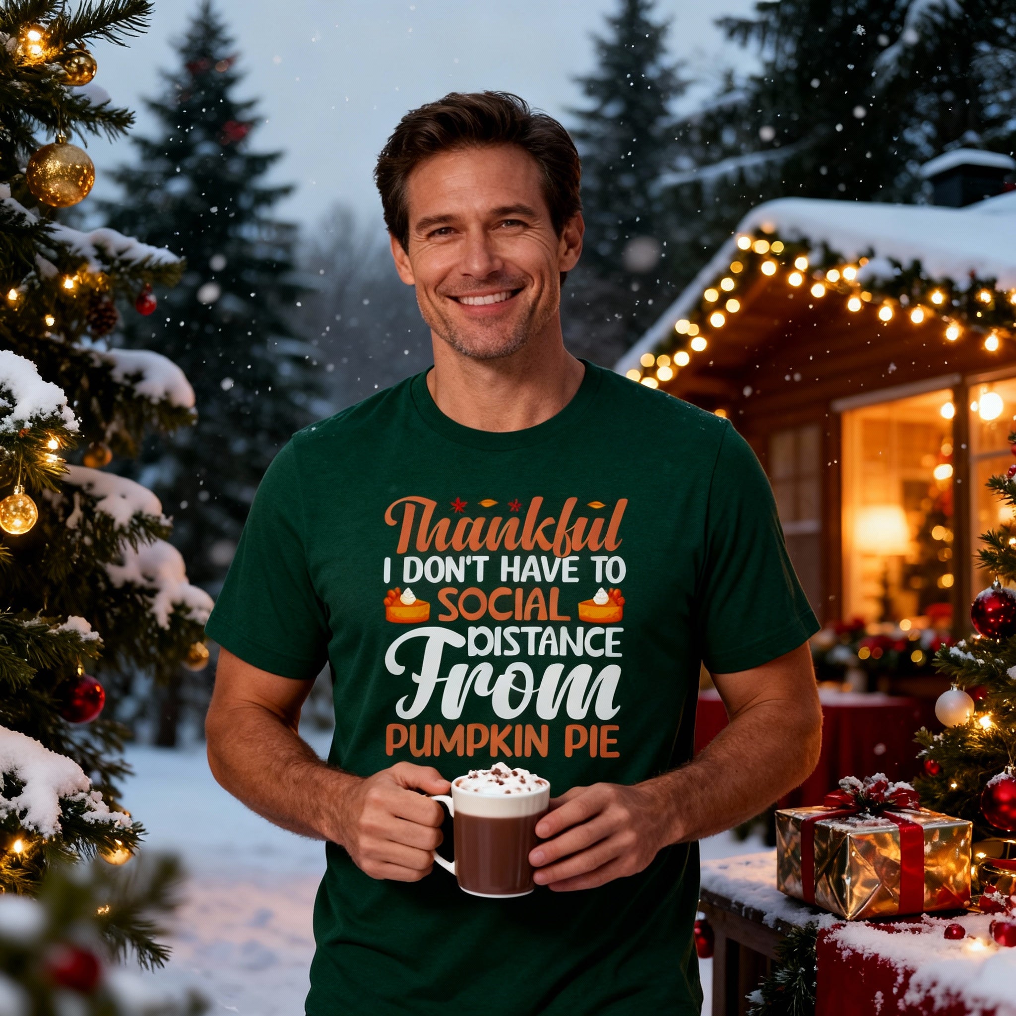 Thankful Unisex Thanksgiving T Shirt Don't Have To Social Distance From Pumpkin Pie