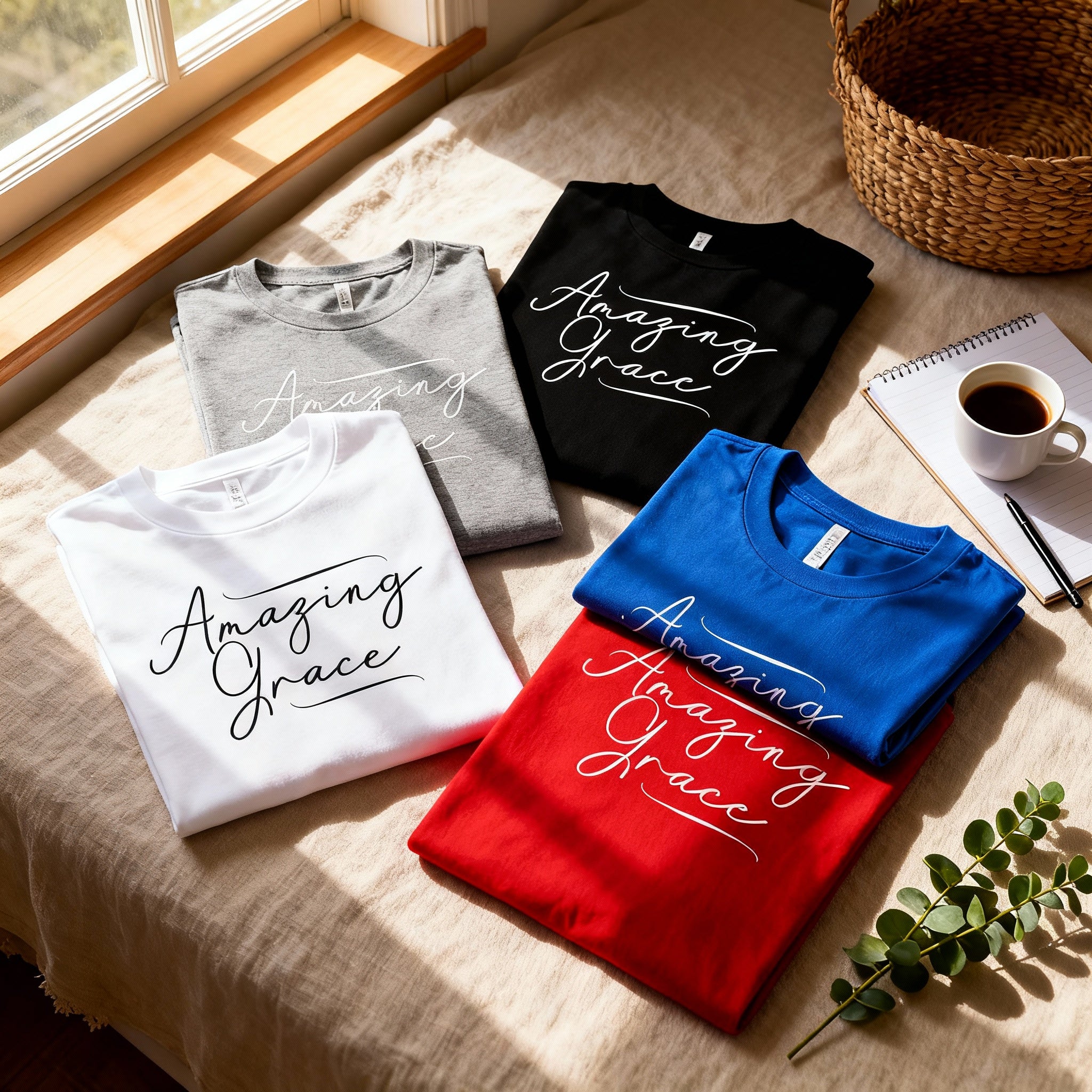 Amazing Grace Script T Shirt For Christians
