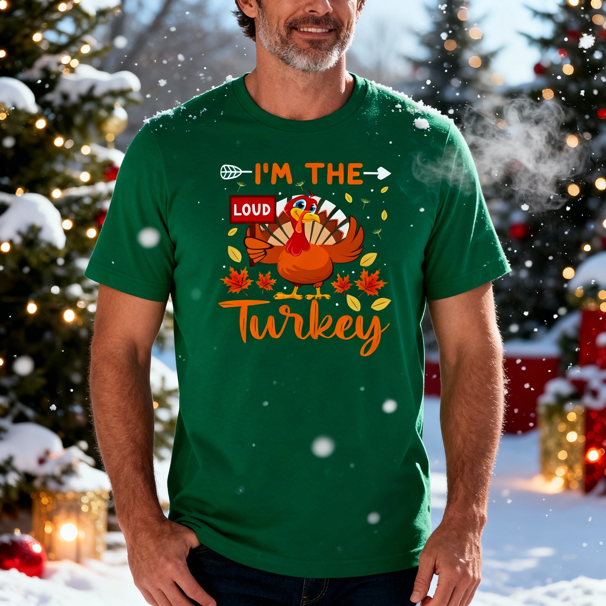 Thanksgiving Unisex T Shirt Loud Turkey Graphic Tee With Autumn Leaves And Bold Colors