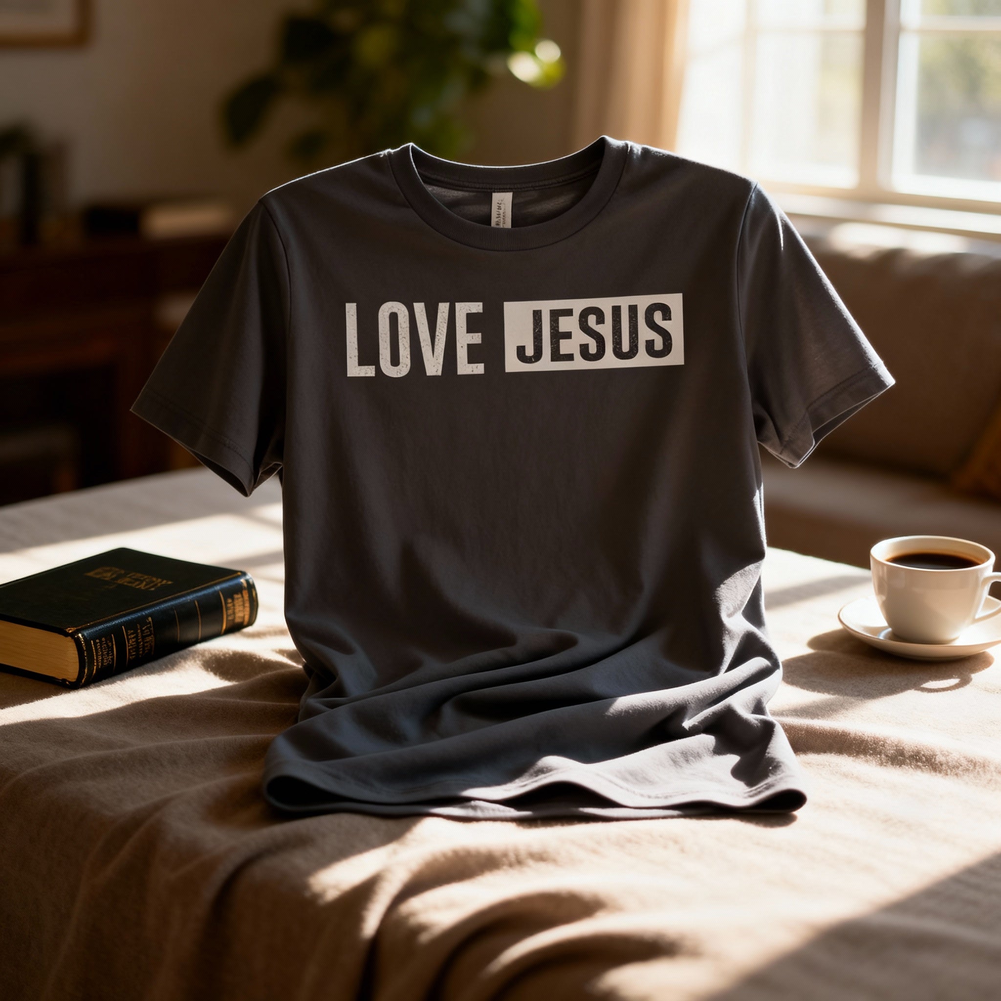 Unisex Christian Tee With Love Jesus Graphic Design For Faith Based Wear Perfect Gift