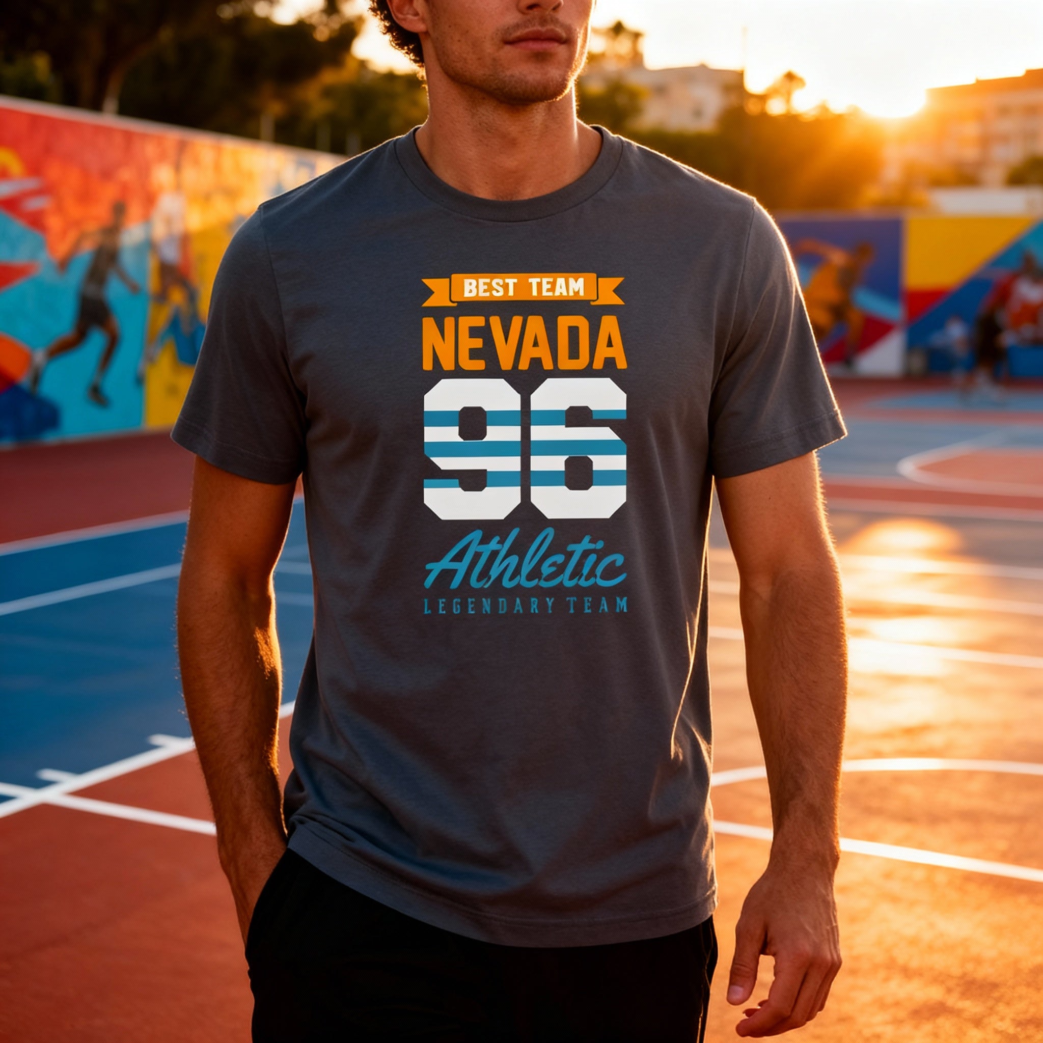 Nevada 56 Athletic Best Team Graphic T Shirt For Unisex Short Sleeve Casual Tee