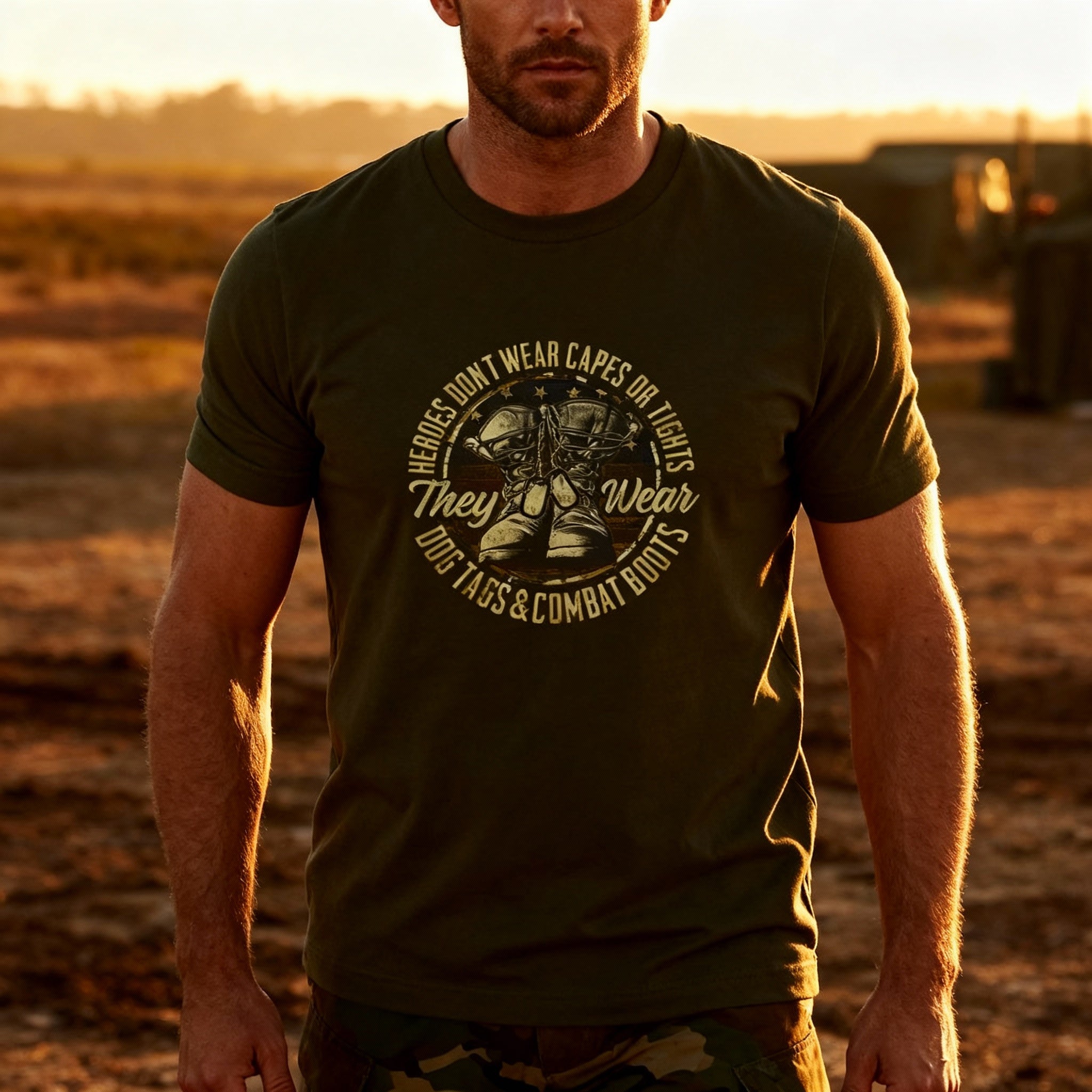 Veteran Boots Graphic Tee Unisex T Shirt With They Wear Boots Combat Boots Design