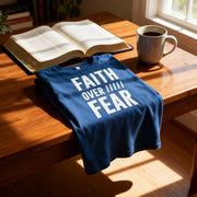 Faith Over Fear Christian Unisex Tee With Bold Uppercase Typography Graphic Print Design