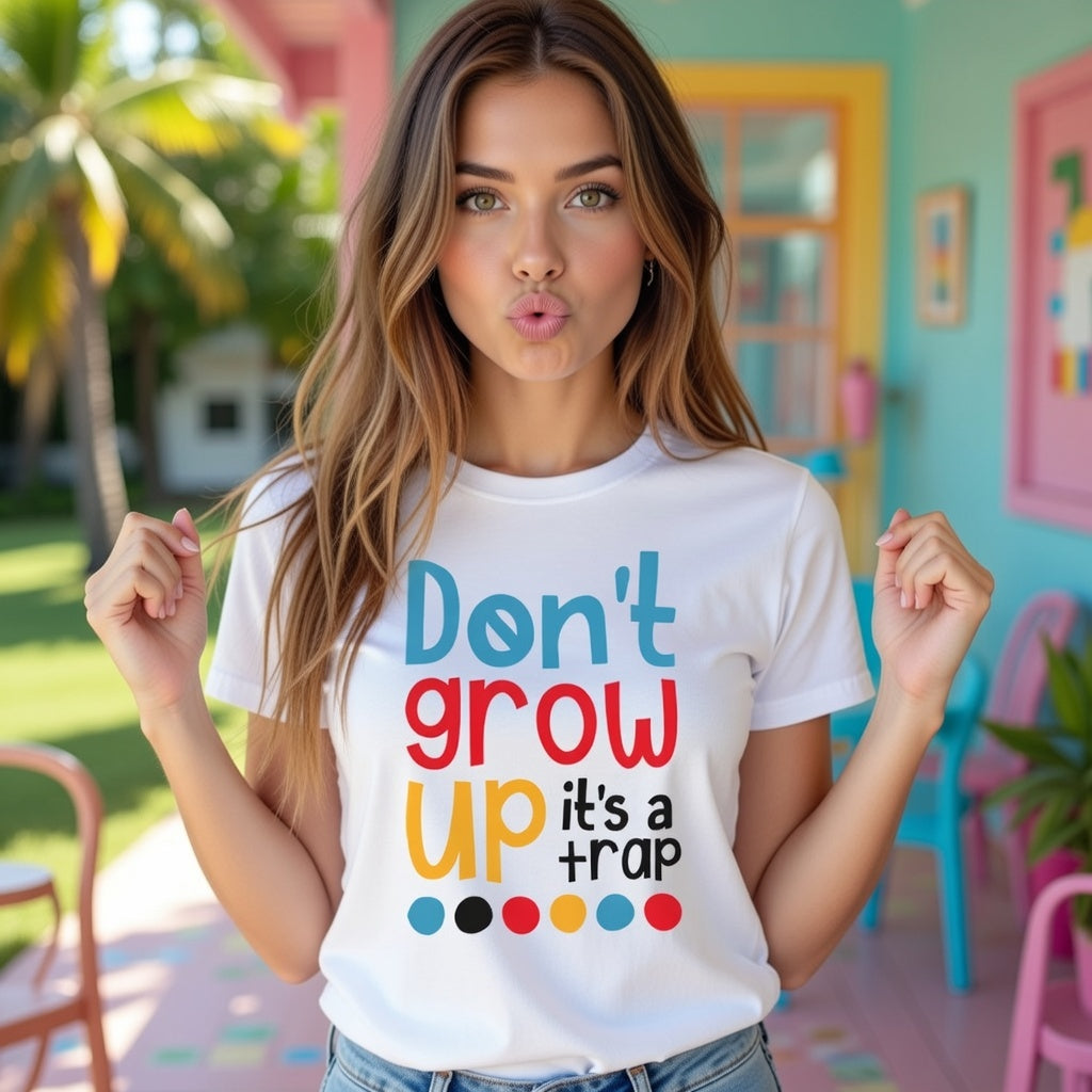 Dont Grow Up Its A Trap Unisex T Shirt Funny Quote Tee