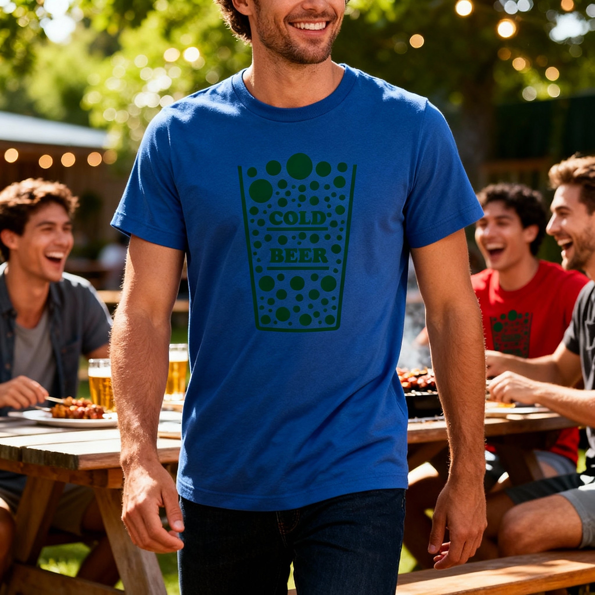 Unisex T Shirt With Cold Beer Graphic