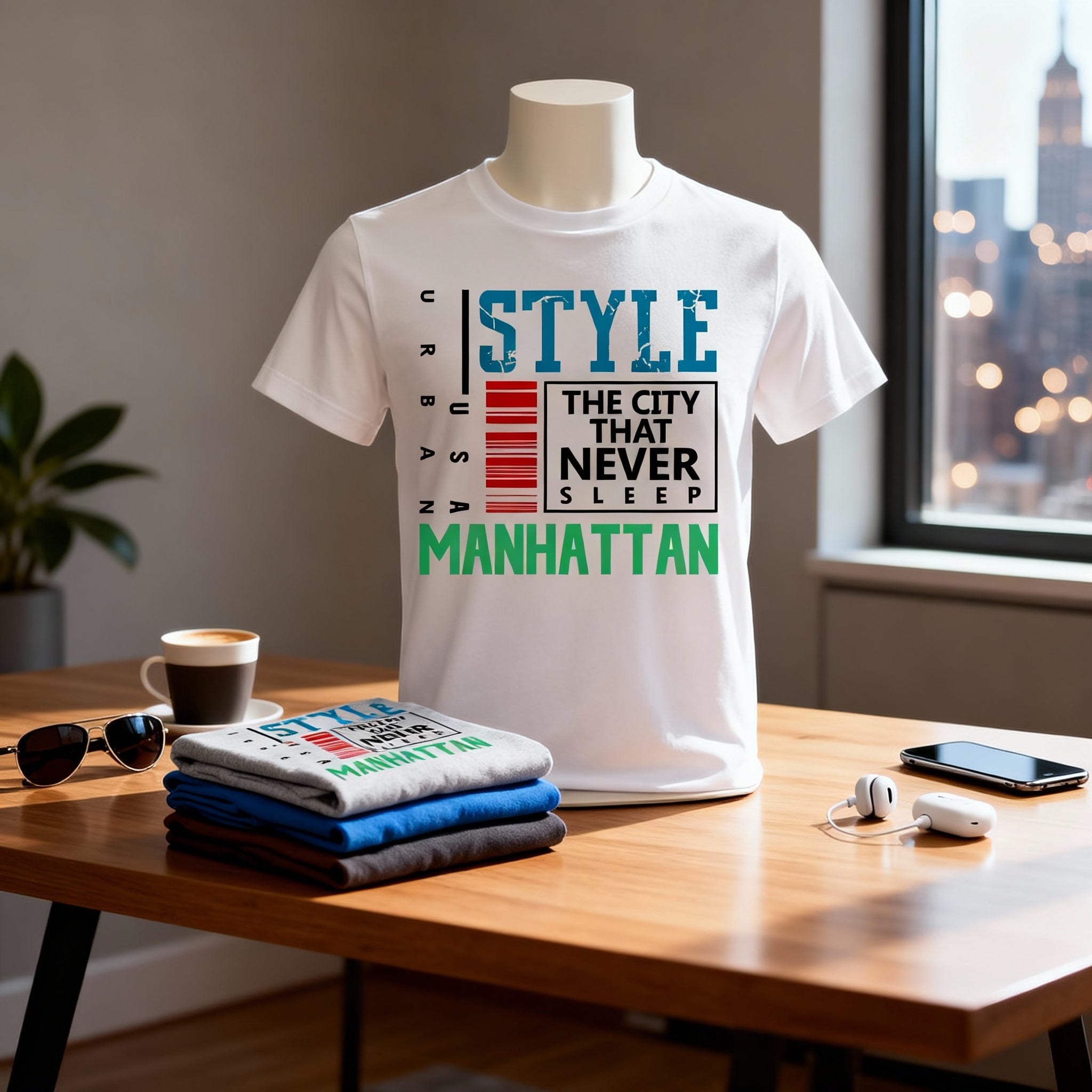 Urban Manhattan Graphic T Shirt With Style The City That Never Sleep Design For Casual Streetwear