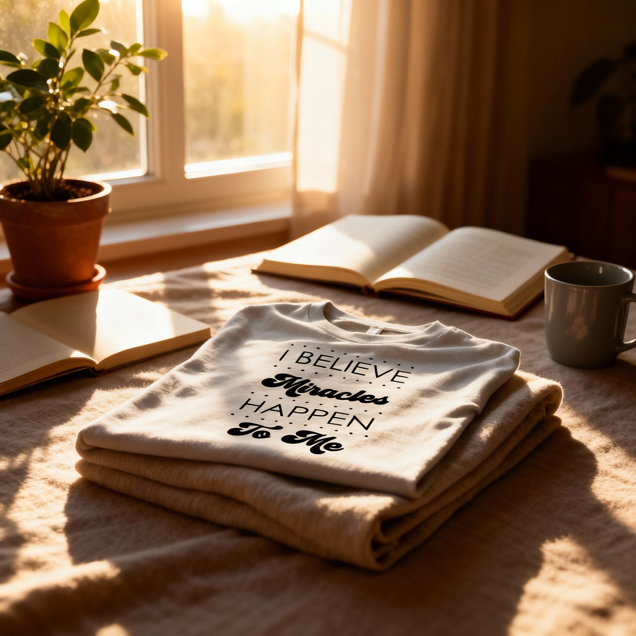 I Believe Miracles Happen To Me Inspirational Christian Unisex Tee Shirt For Everyday Faith Wear