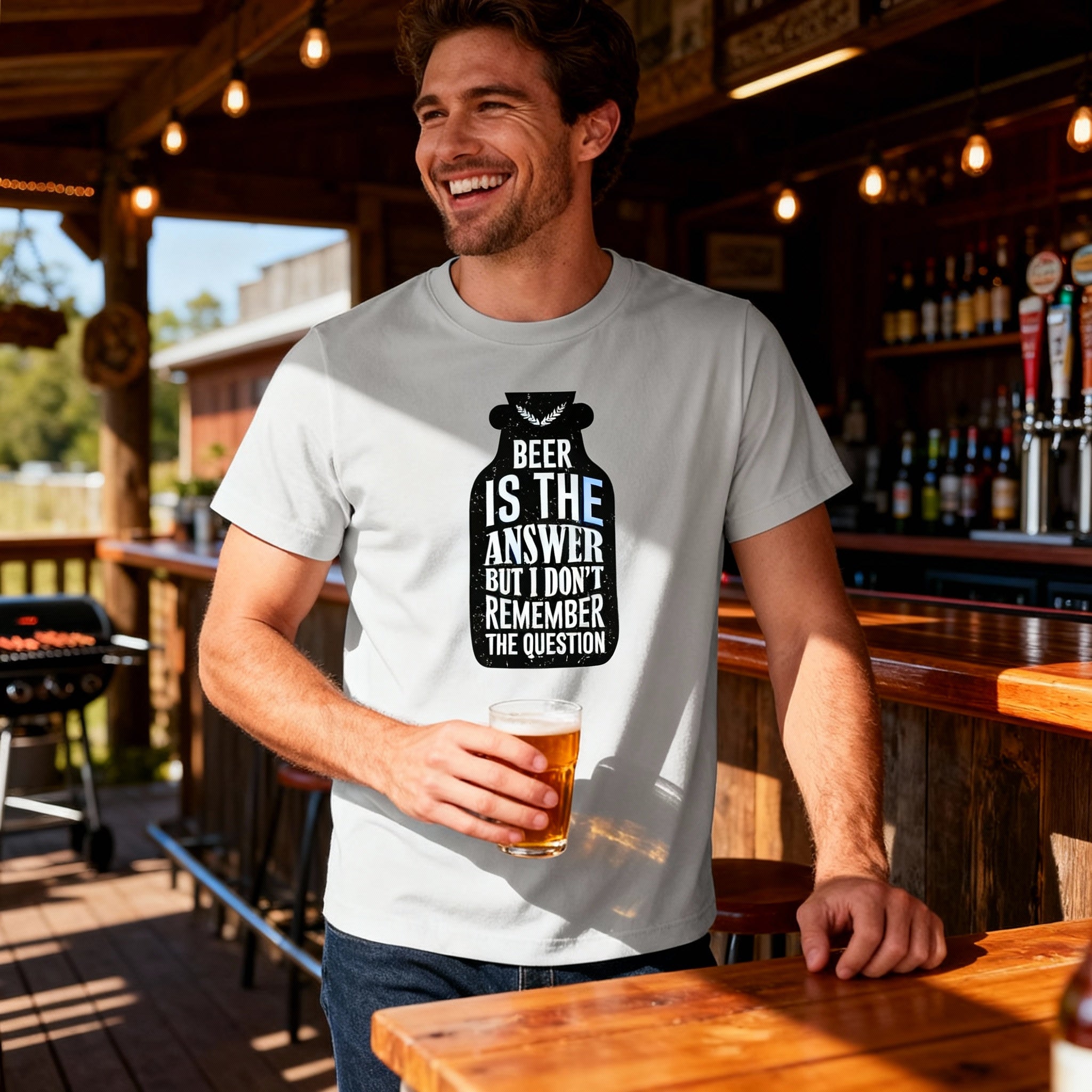 Beer Is The Answer But I Don't Remember The Question Unisex Graphic Tee Casual Fit