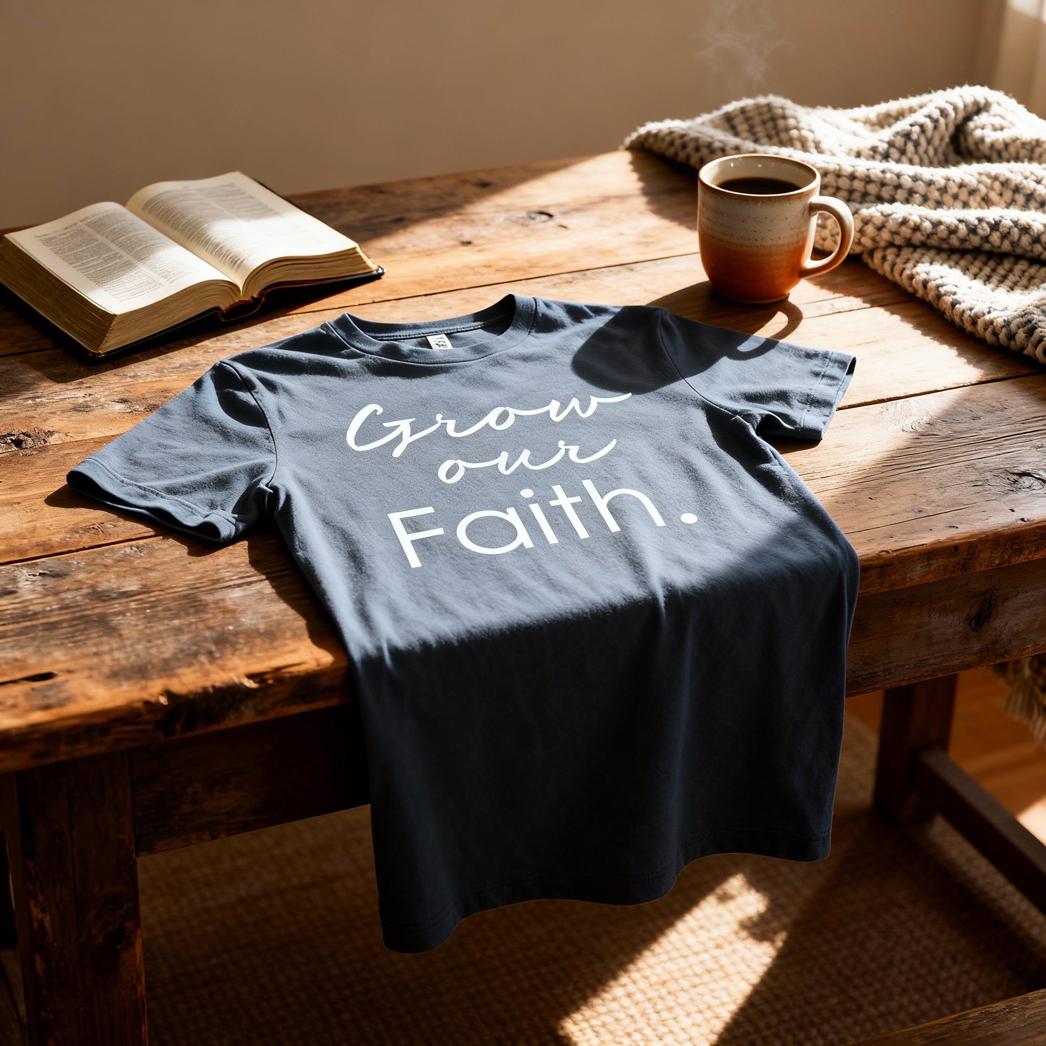 Grow Our Faith Christian Unisex T Shirt With Inspirational Scripture Message For Everyday Wear