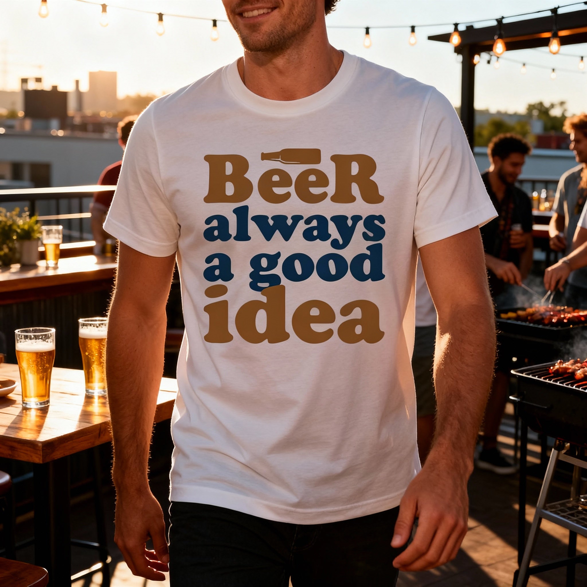 Beer Always A Good Idea Unisex Graphic Tee For Beer Lovers Casual Everyday Wear Comfortable Fit