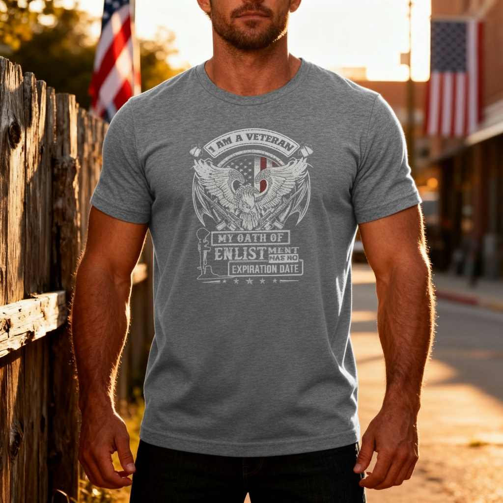 Veteran Unisex T Shirt With Eagle Emblem And Oath Of Enlistment Graphic Design For Veterans