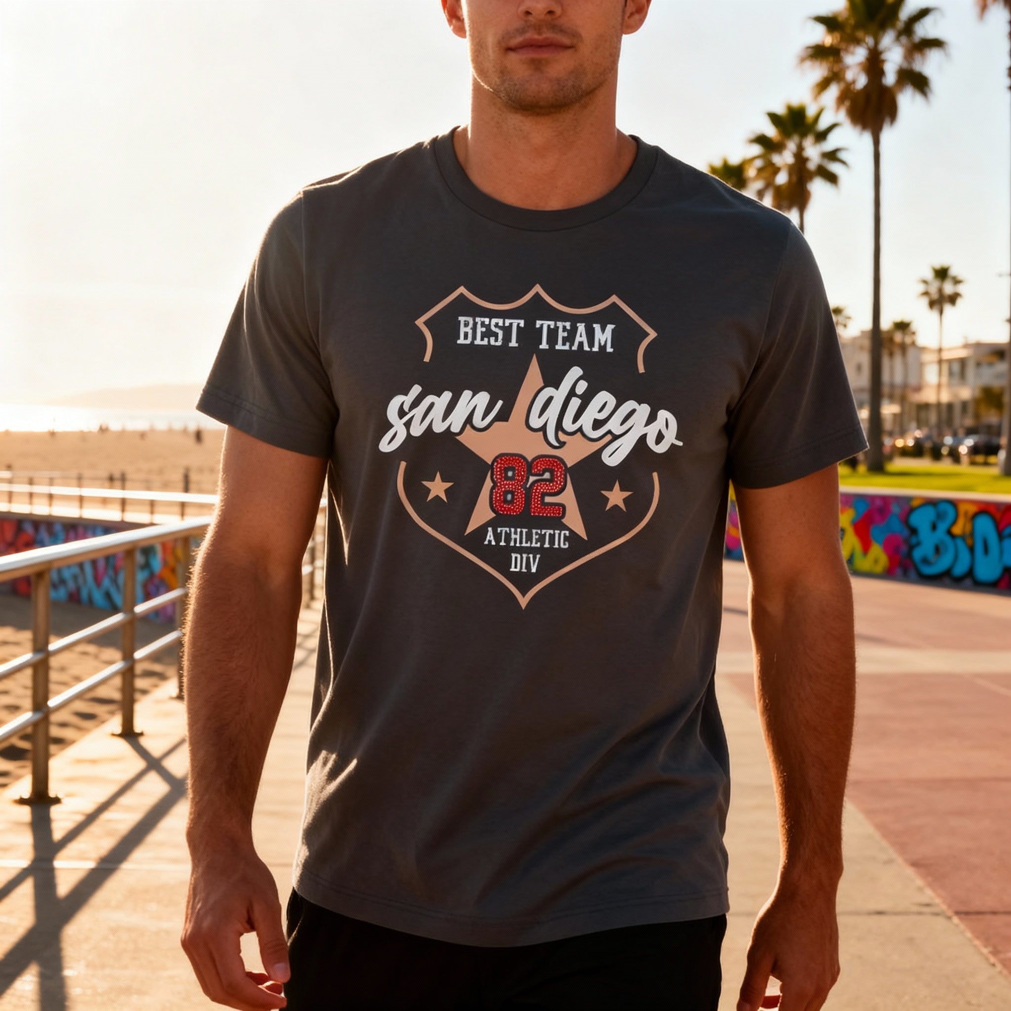 San Diego 82 Best Team Graphic T Shirt Unisex Shield Logo Athletic Tee For Men And Women