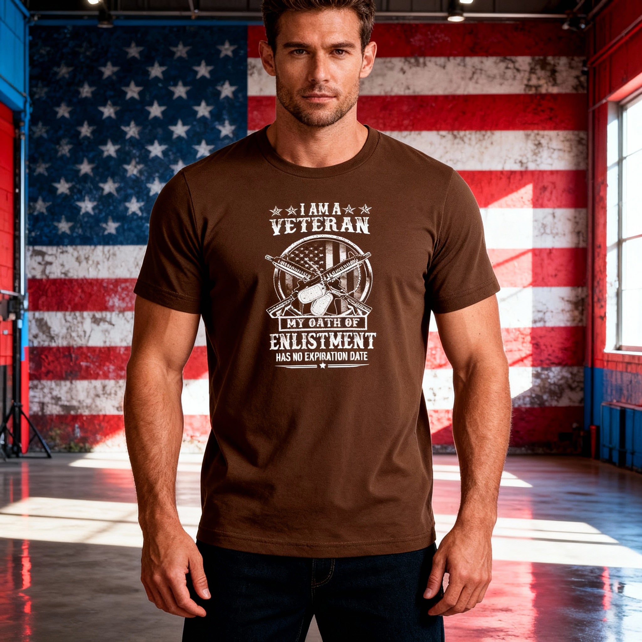 I Am a Veteran Unisex Graphic Tee With Oath Of Enlistment Has No Expiration Date