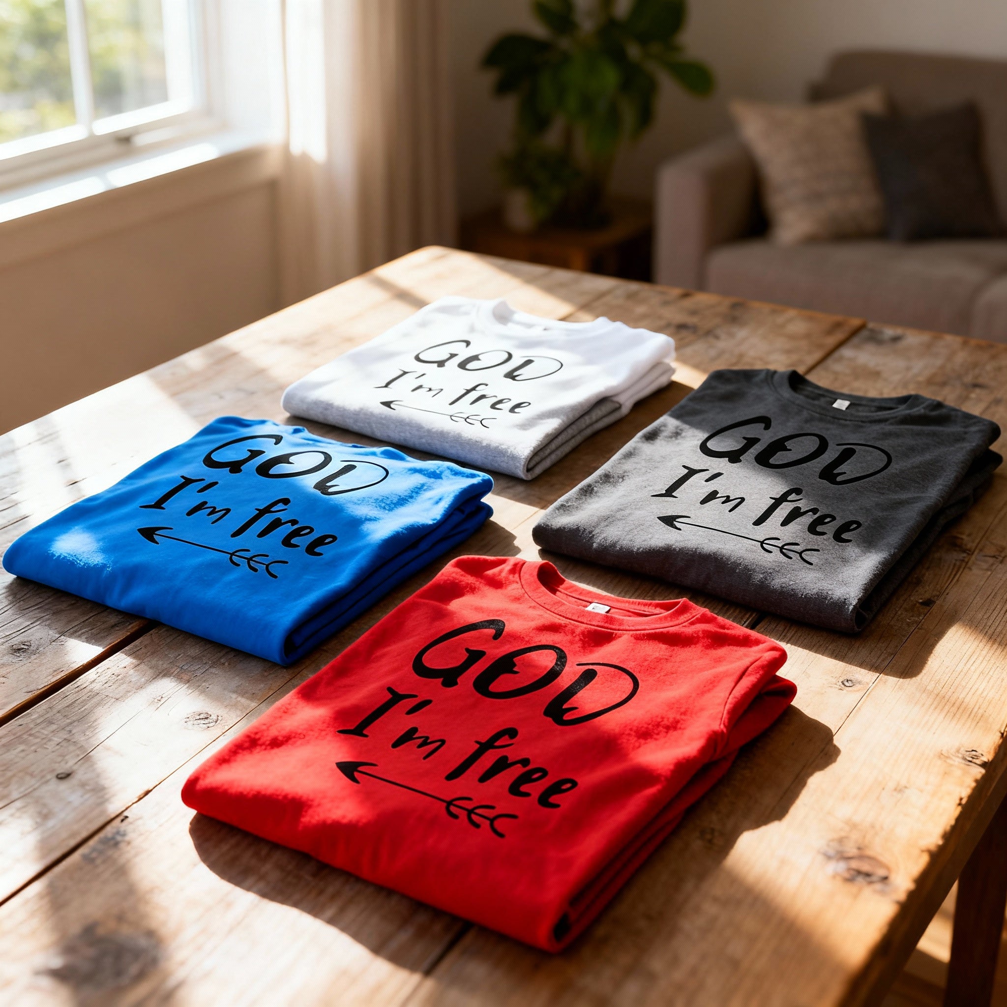 God I'm Free Christian Unisex T Shirt With Arrow Graphic Design For Believers And Gifts