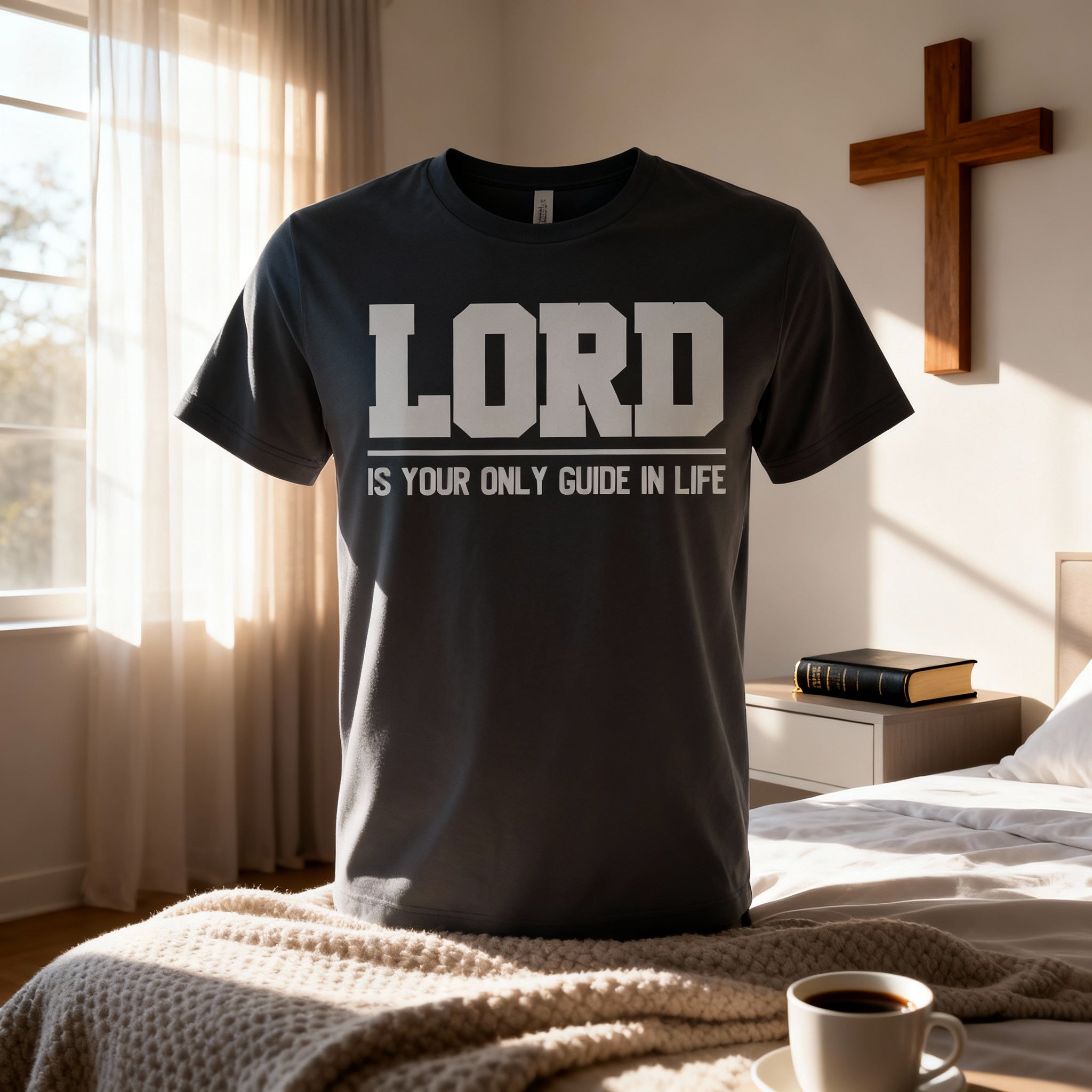 Lord Is Your Only Guide In Life Christian Unisex Graphic Tee With Bold Typography