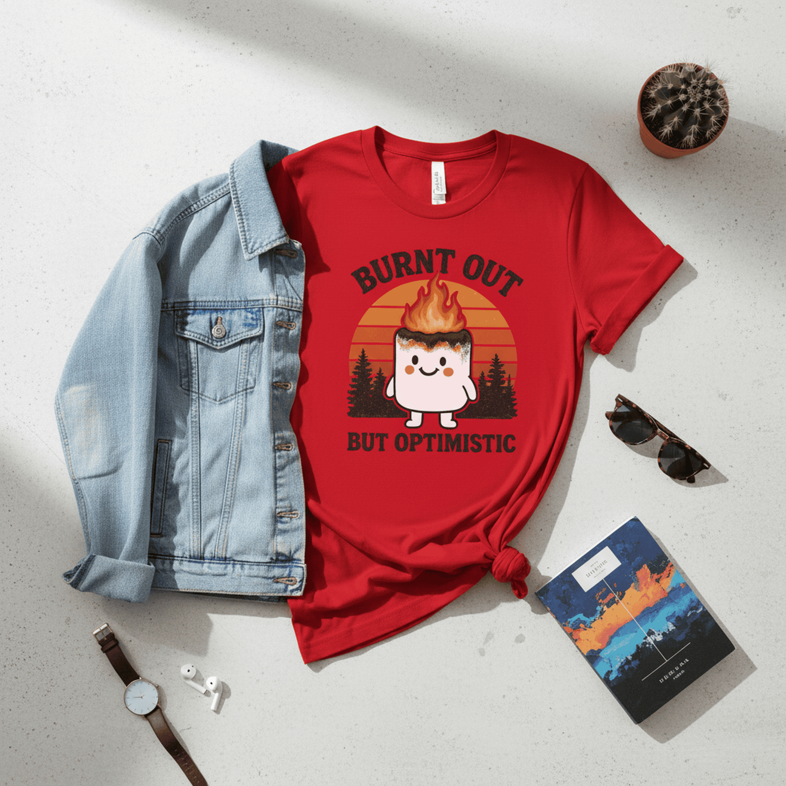 Burned Out But Optimistic Unisex Graphic Tee For Everyday