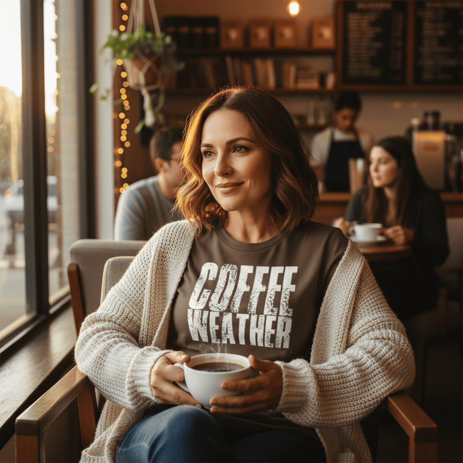 Coffee Weather Unisex T Shirt Graphic Tee For Coffee Lovers