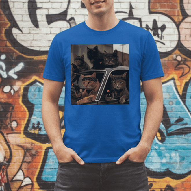 Gangster Cats Unisex T Shirt Graphic Tee For Men Women