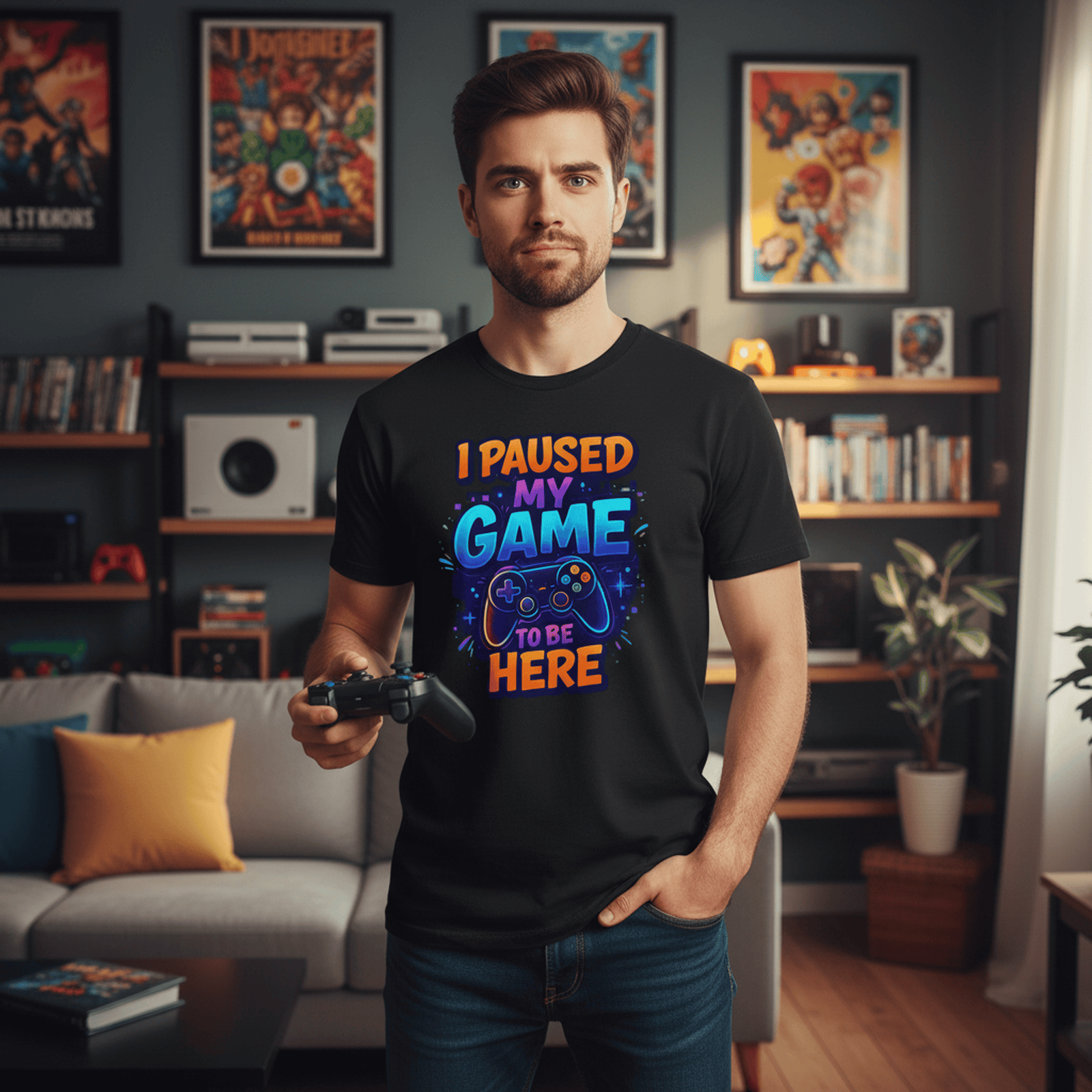 I Paused My Game To Be Here Unisex Graphic Tee Shirt