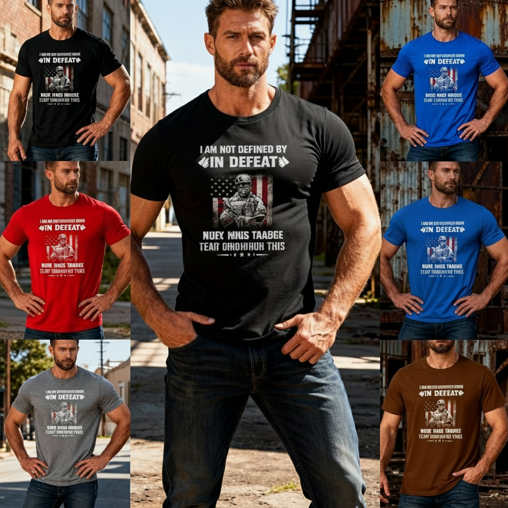 Veteran Unisex Graphic T Shirt With American Flag Soldier Illustration And Inspirational Quote