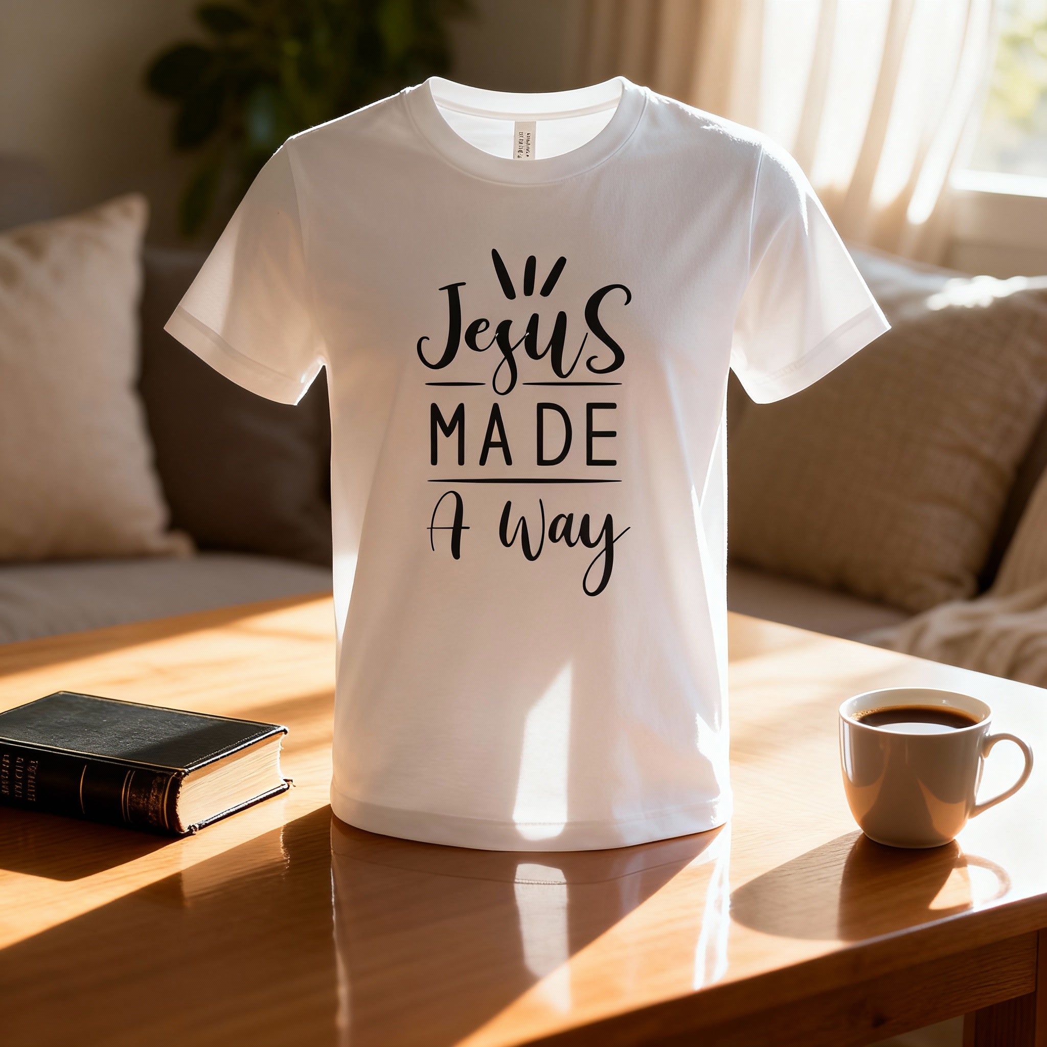 Jesus Made A Way Christian Unisex T Shirt With Bold Typography Artwork For Believers