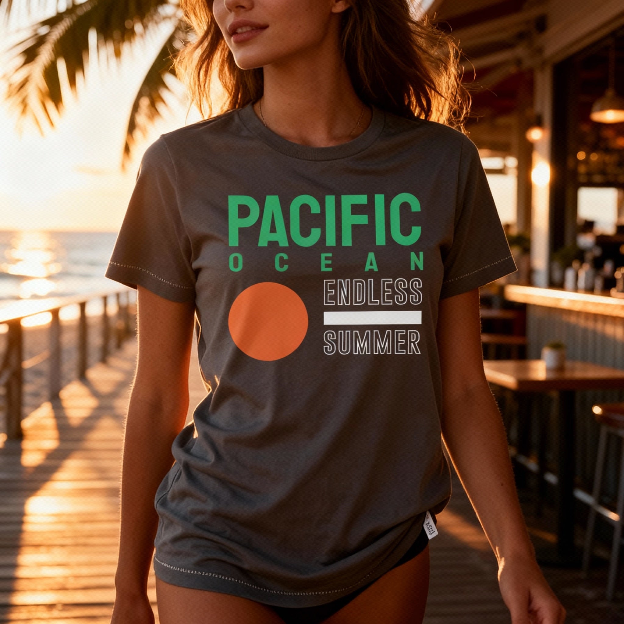 Pacific Ocean Endless Summer Graphic T Shirt For Men Women Unisex Tee Casual Wear