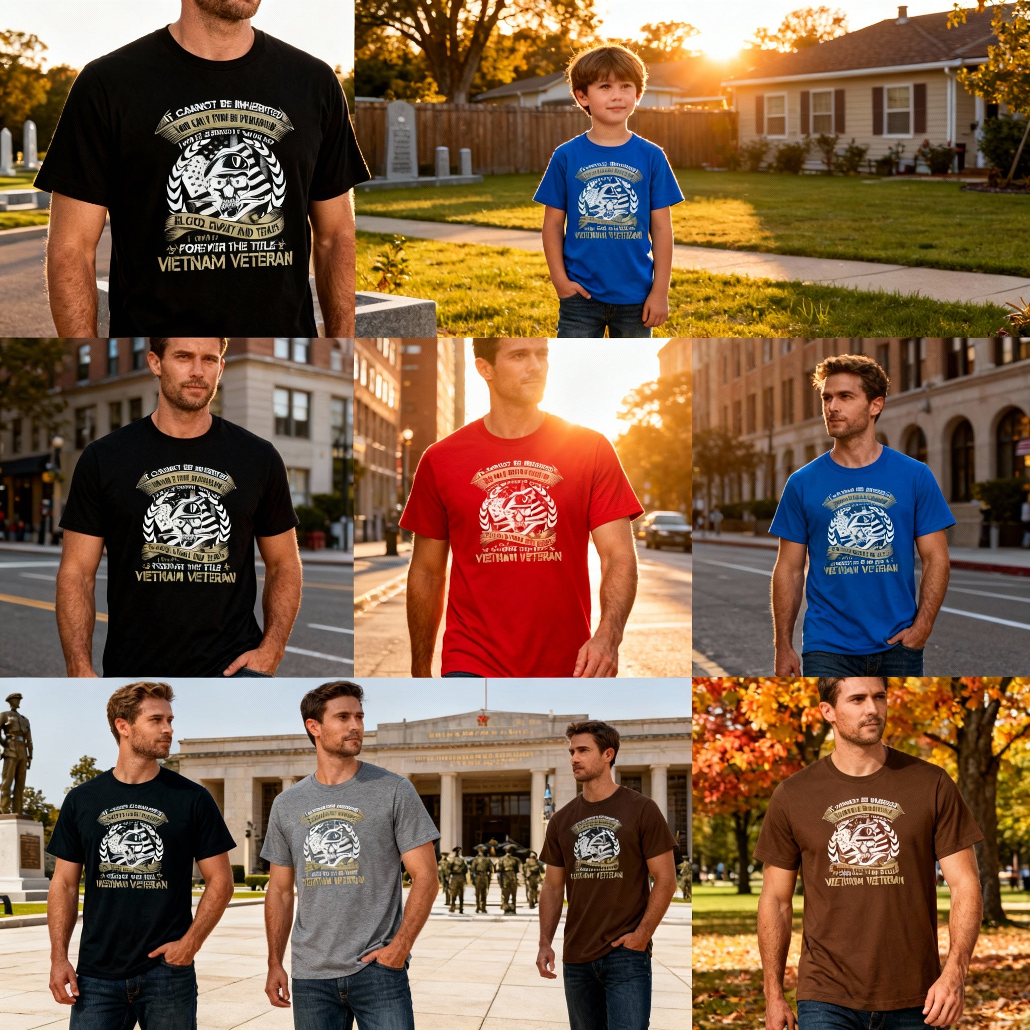 Vietnam Veteran Unisex T Shirt With Skull Flag Banner And Blood Sweat Tears Artwork