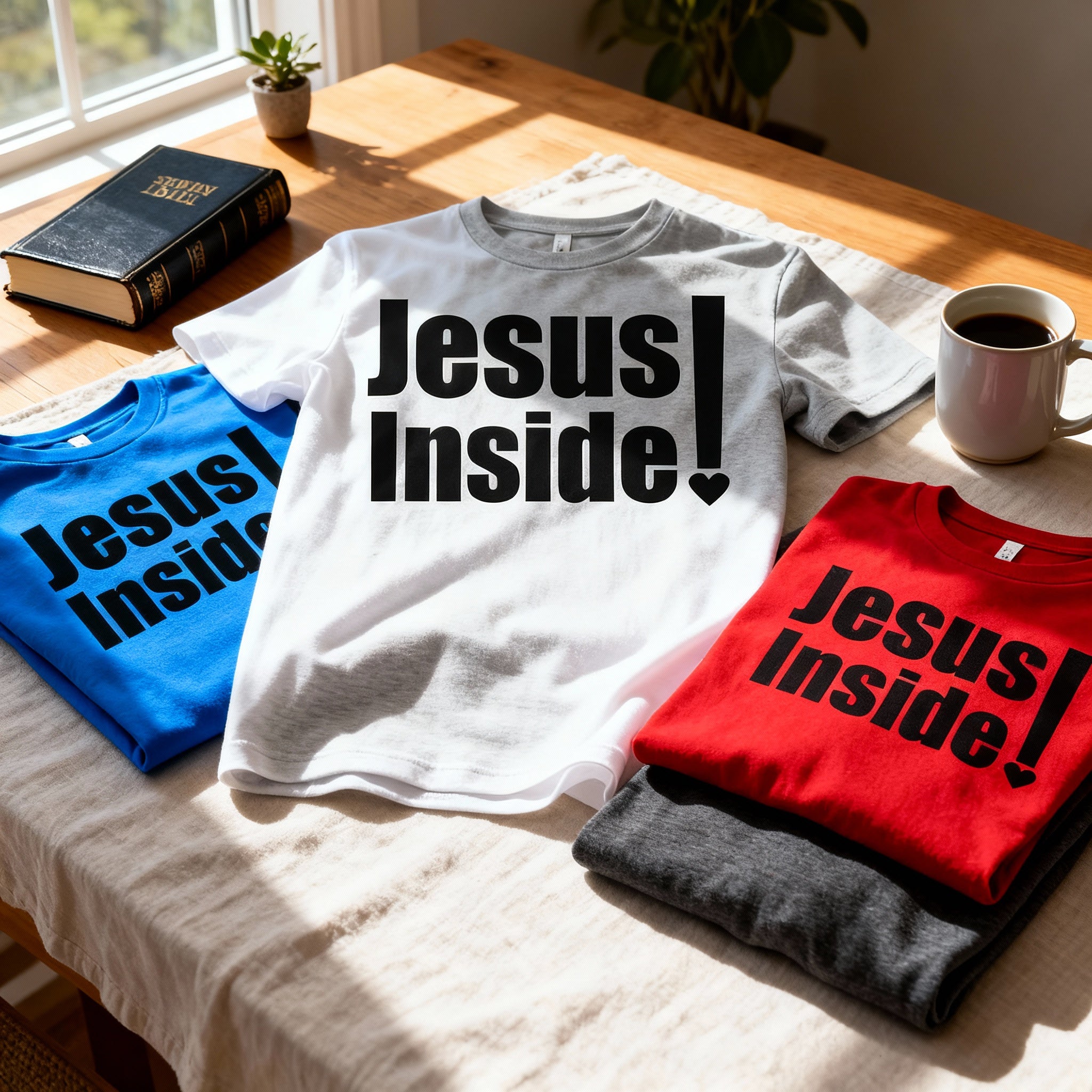 Jesus Inside Unisex Christian Graphic Tee Short Sleeve Shirt For Everyday Faith Wear