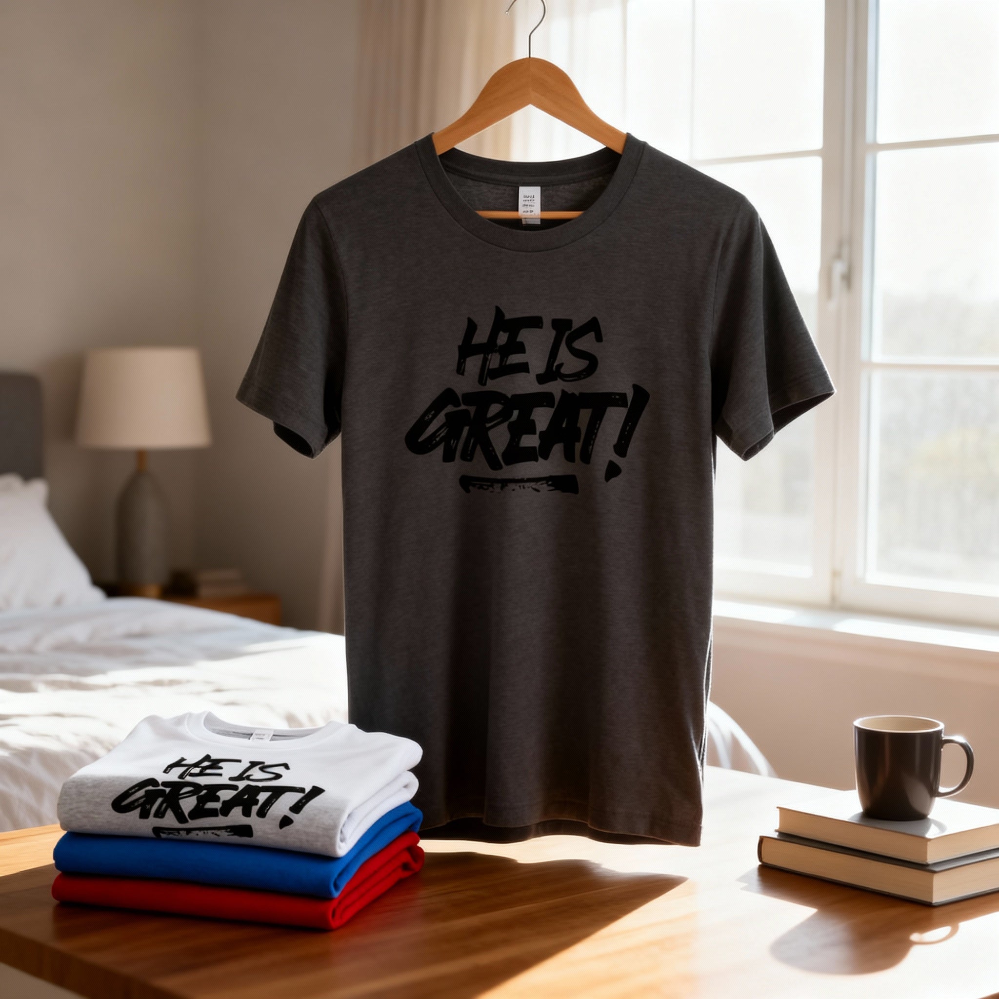 Christian Unisex Graphic Tee He Is Great Motivational Scripture Shirt For Men And Women